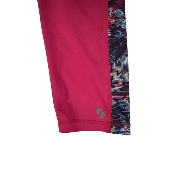 Soffe Hot Pink Abstract Capris Moisture Wicking Retro Athletic Art Large - Picture 3 of 4